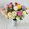 European-style simulated 3-head peony silk flower wedding home decoration artificial flower wedding arch arrangement artificial peony flower details Picture